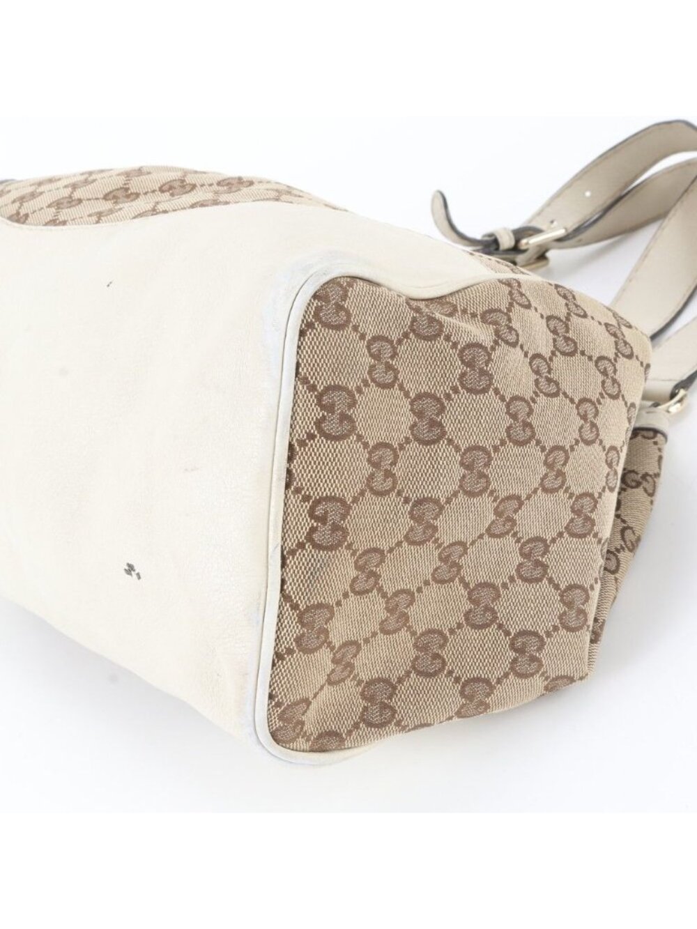 Gucci GG Canvas Logo Leather Tote Shoulder Hand - Picture 4 of 9